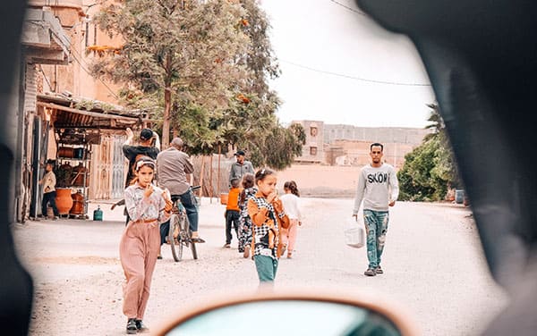 Maroccan child running in the street